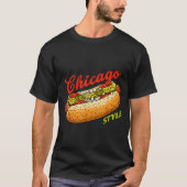 Retro Chicago Hot Dog Hotdog Tourist Summer Souven T-shirt (Voorkant)