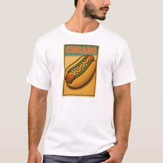Retro Chicago Hot Dog ontwerp T-shirt