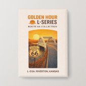 Retro Chicago Illinois Route 66 Start Landmark  Button (Voorkant)