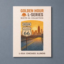 Retro Chicago Illinois Route 66 Startpunt Landmark