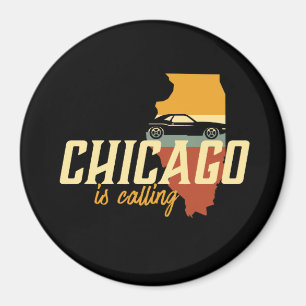  Retro Chicago Illinois USA City Map Magneet