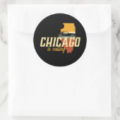  Retro Chicago Illinois USA City Map Ronde Sticker (Tas)