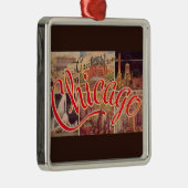 Retro Chicago Metalen Ornament (Rechts)