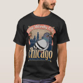 Retro Chicago Pigeon T-shirt (Voorkant)