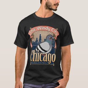 Retro Chicago Pigeon T-shirt