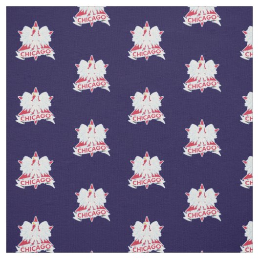 Retro Chicago Poolse witte adelaarster Stof (Swatch)
