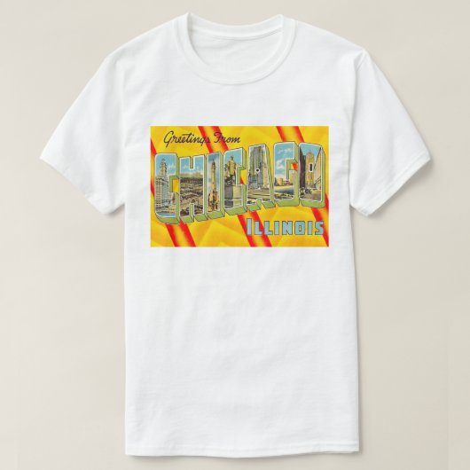 Retro Chicago Postcard T Shirt (Design voorkant)