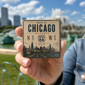 Retro Chicago Route 66 Koelkastmagneet Magneet
