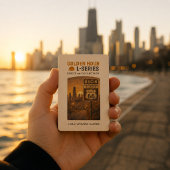 Retro Chicago Route 66 Start Landmark Kunst Pokerkaarten