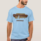 Retro Chicago Skyline-Mannen T-shirt (Voorkant)
