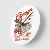 Retro Chicago Style Hot Dog Wandklok (Hoek)