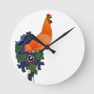 Retro Chicken Coo-Coo Clock Rooster Time Ronde Klok