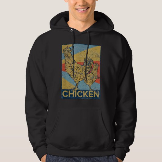 Retro  Chicken Hoodie (Voorkant)