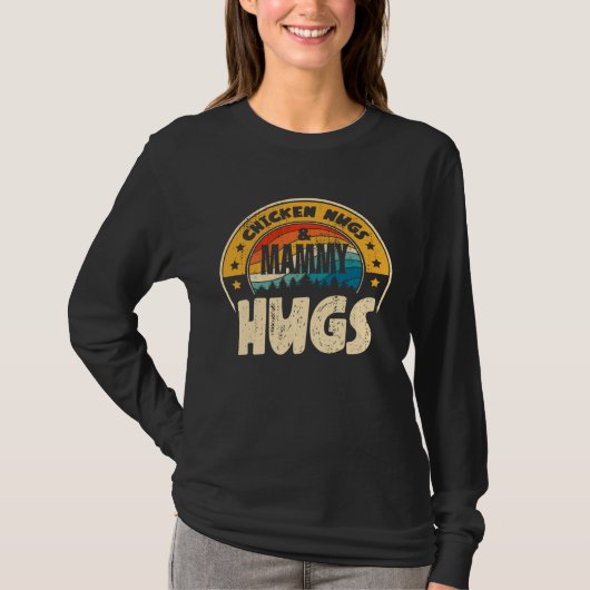 Retro Chicken Nugs Nuggets Foodies Mammy Hugs T-shirt (Voorkant)
