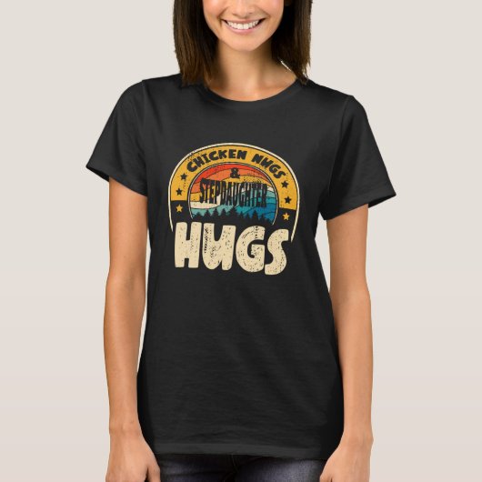 Retro Chicken Nugs Nuggets Foodies Stepdaughter H T-shirt (Voorkant)