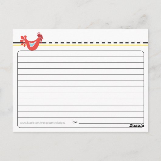 Retro Chicken Recept Kaart (Achterkant)