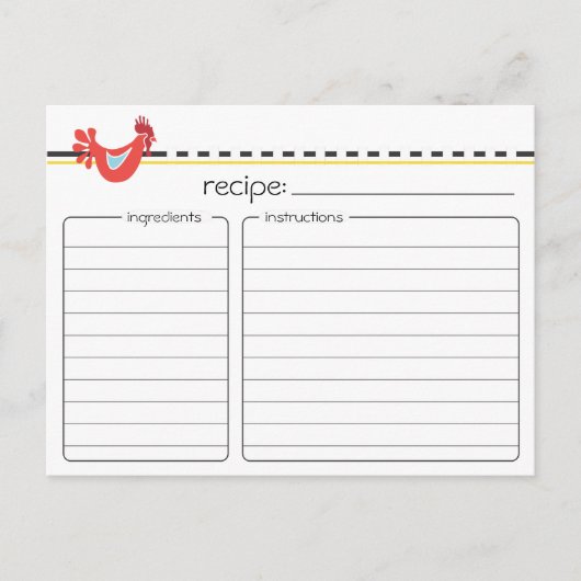 Retro Chicken Recept Kaart (Voorkant)