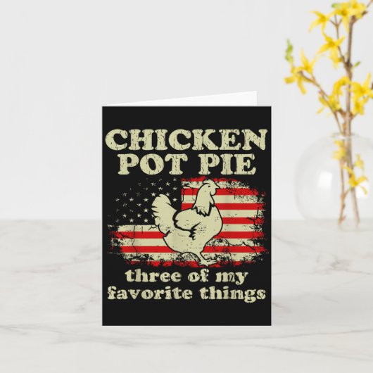 Retro Chicken T E Three Of My Favorite Things Funn Kaart (Gele Bloem)