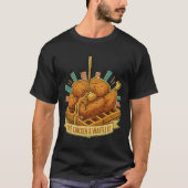 Retro Chicken & Waffle Diner Logo T-shirt (Voorkant)