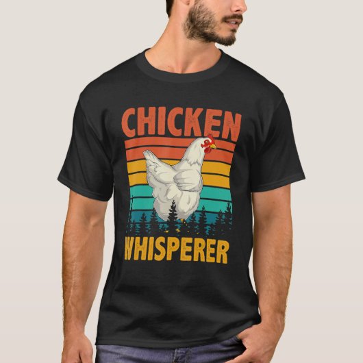  Retro Chicken Whisperer Chicken Sunglazen T-shirt (Voorkant)