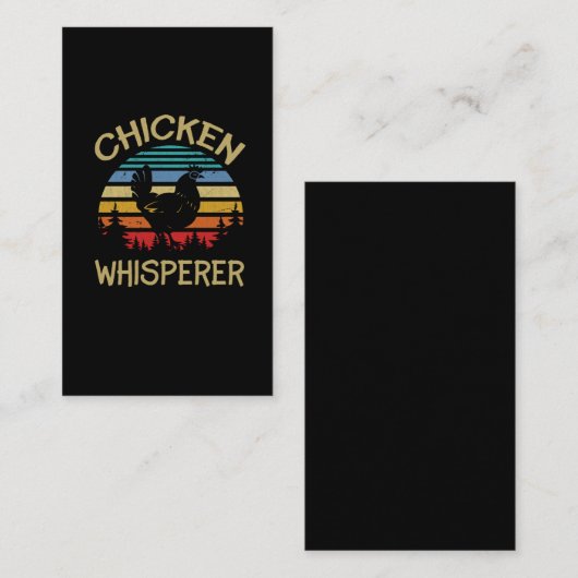 retro chicken whisperer grapper kippeboer visitekaartje (Voorkant / Achterkant)