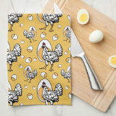 Retro Chickens Kitchen Towel Theedoek (Quarter Fold)