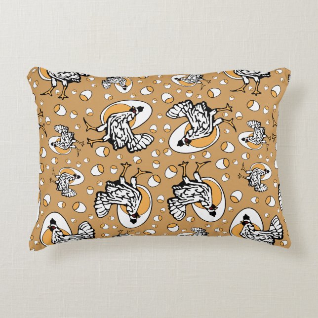 Retro Chickens Pillow Decoratief Kussen (Voorkant)