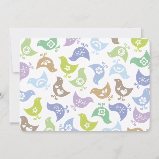 Retro Chicks Boy Baby shower Party Invitation Kaart (Achterkant)