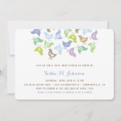 Retro Chicks Boy Baby shower Party Invitation Kaart (Voorkant)