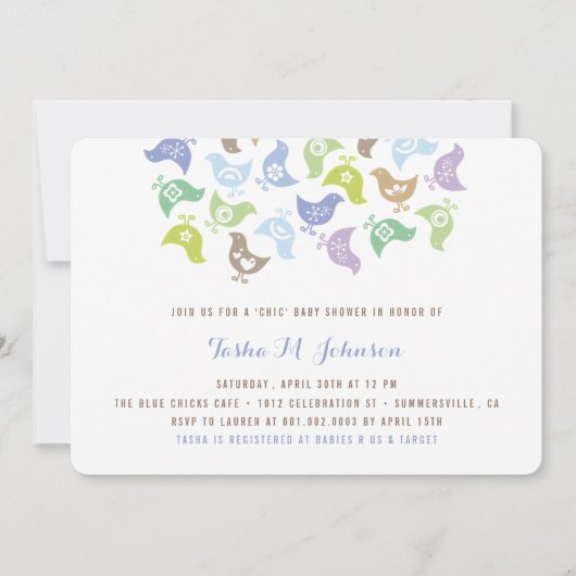 Retro Chicks Boy Baby shower Party Invitation Kaart (Voorkant)