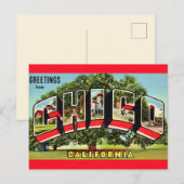 Retro Chico California Groet  Briefkaart (Voorkant / Achterkant)