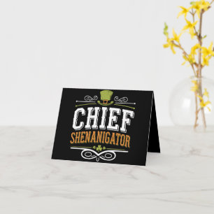 Retro Chief Shenanigator Lucky Leprechaun Hoed  Kaart
