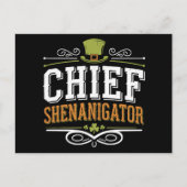 Retro Chief Shenanigator Lucky Leprechaun Pet Briefkaart (Voorkant)