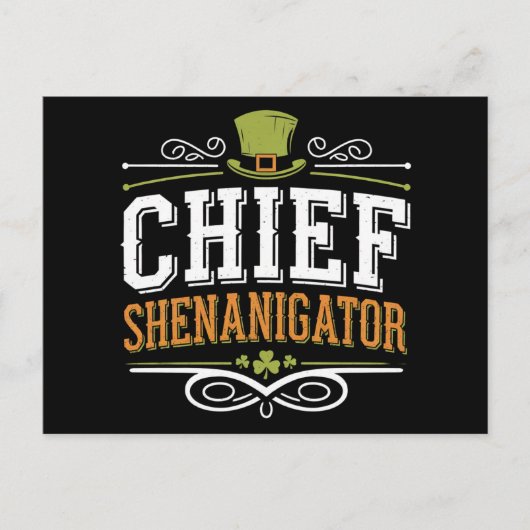 Retro Chief Shenanigator Lucky Leprechaun Pet Briefkaart (Voorkant)