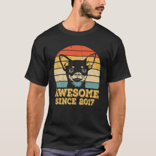 Retro Chihuahua 4th Birthday Hondenliefhebber 4 Y T-shirt