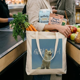 Retro Chihuahua Blauwe Lucht Esthetisch Geschenk v Grote Tote Bag