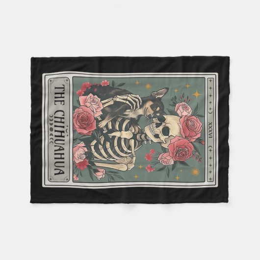 Retro Chihuahua Dog Lover The Moon Halloween , Wom Fleece Deken (Voorkant (Horizontaal))