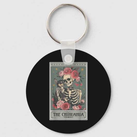 Retro Chihuahua Dog Lover The Moon Halloween , Wom Sleutelhanger (Voorkant)