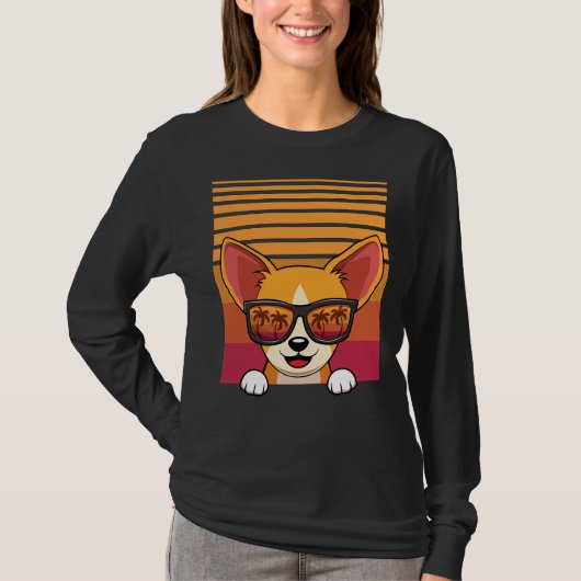Retro Chihuahua Dog zonnebril Aloha Beach T-shirt (Voorkant)