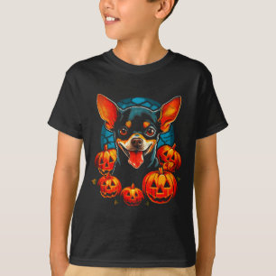 Retro Chihuahua Hond Halloween Zwart Grafisch T-shirt