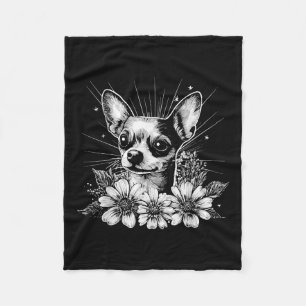 Retro Chihuahua-hondliefhebber Tattoo-stijl  Fleece Deken
