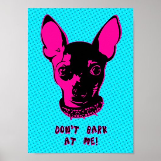 Retro Chihuahua Illustratie Poster (Voorkant)