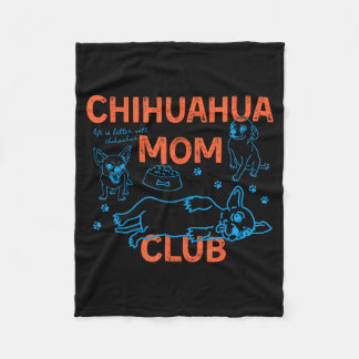 Retro Chihuahua Moeder Club Hond Moeder Huisdier L Fleece Deken