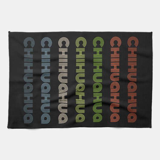 Retro Chihuahua patroon Theedoek (Horizontaal)