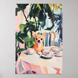 Retro Chihuahua Poster, Chihuahua Olie Schilderij Poster