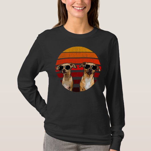 Retro Chihuahua Wearing Sunbril Dog T-shirt (Voorkant)