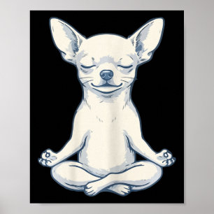 Retro Chihuahua Yoga Design Lotus Hond Meditatie Poster