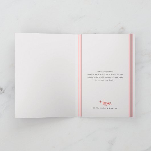 Retro Children Photo Black & White Christmas Feestdagen Kaart (Binnen)