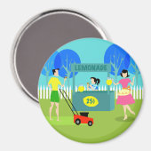 Retro Children's limonade stand Magnet (Voorkant / Achterkant)