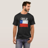 Retro Chili Flag Chileense rots T-shirt (Voorkant volledig)